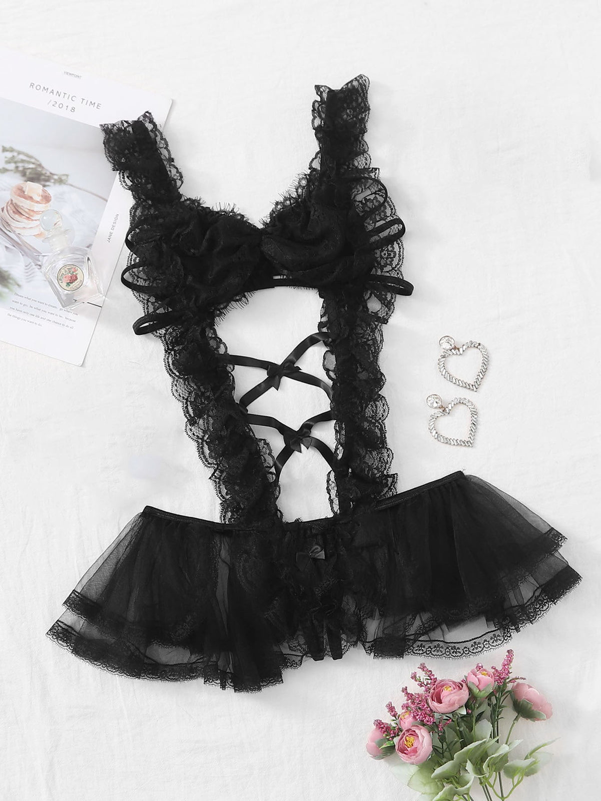 Sexy Lingerie Women Lace Underwear French Maid Nurse Cosplay Babydoll Sleepwear