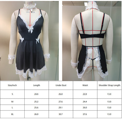 Sexy Lingerie Women Lace Underwear French Maid Nurse Cosplay Babydoll Sleepwear