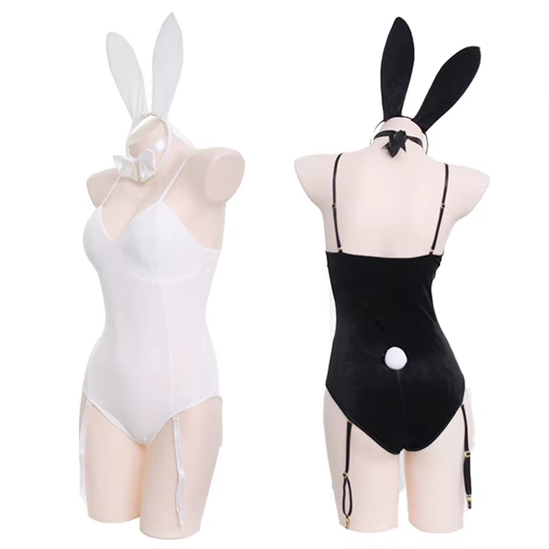 Japanese Sexy Bunny Girl Sleepwear Suit Female Women Cosplay Costume Jumpsuit Velvet Underwear Nightdress Cat Woman Costume