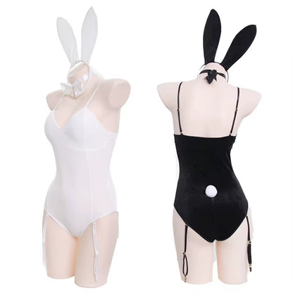 Japanese Sexy Bunny Girl Sleepwear Suit Female Women Cosplay Costume Jumpsuit Velvet Underwear Nightdress Cat Woman Costume