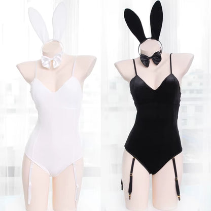 Japanese Sexy Bunny Girl Sleepwear Suit Female Women Cosplay Costume Jumpsuit Velvet Underwear Nightdress Cat Woman Costume